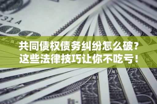 武汉共同债权债务纠纷怎么破？这些法律技巧让你不吃亏！