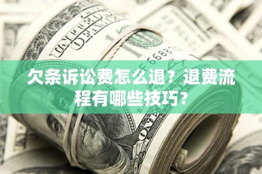 武汉欠条诉讼费怎么退？退费流程有哪些技巧？
