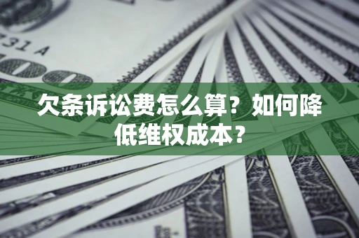 武汉欠条诉讼费怎么算？如何降低维权成本？